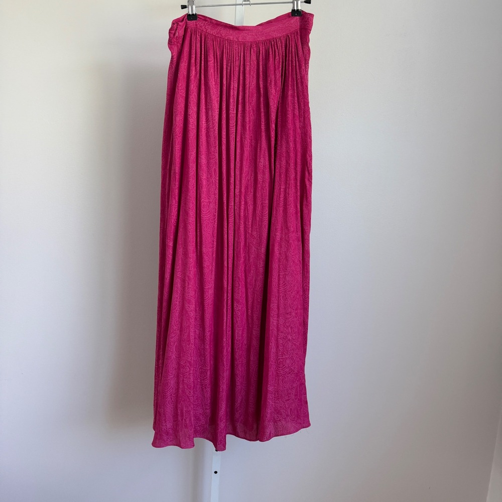 Akemi + Kin Anthropologie Maxi Skirt Paisley Lagenlook Pink Size 6 Boho Chic‎